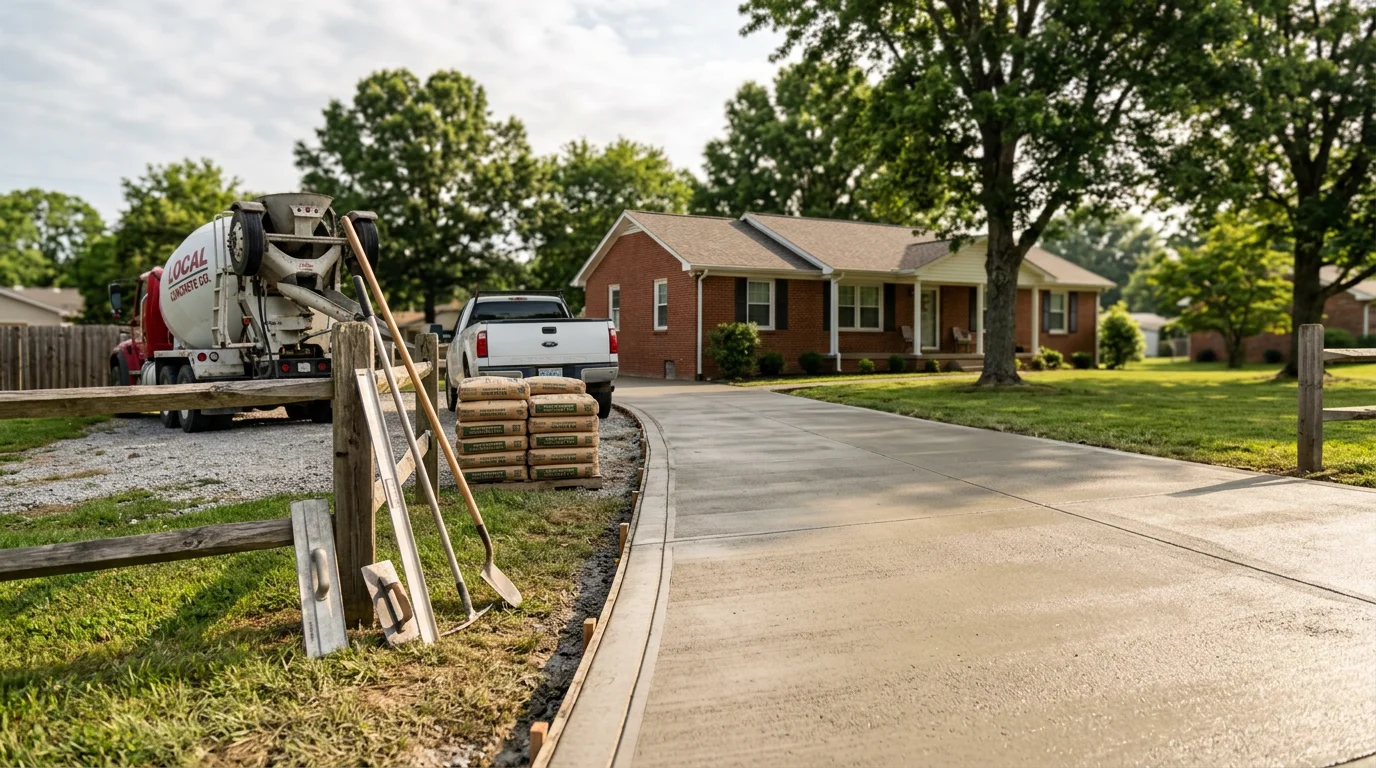 Professional concrete driveway installation in Robertson County